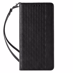 Magnet Strap Ümbris jaoks Samsung Galaxy S23 Ultra Flip Wallet Mini Lanyard Stand must