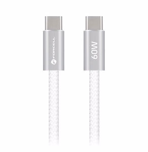 Kaabel USB C USB C Forcell F-Energy QC4.0 PD 3A 60W Cafule Color 1,2 m ACYH23 valge