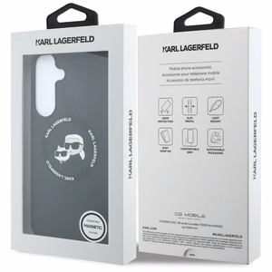 Karl Lagerfeld Silicone Karl&Choupette Heads MagSafe ümbris Samsung Galaxy S26 FE – must