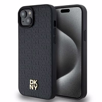DKNY Leather Pattern Metal Logo MagSafe Ümbris jaoks iPhone 15/14/13 - Must