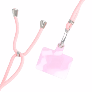 SWING (6mm) Phone lanyard, Phone pendant with adjustable length / cord length 165cm (max 82.5cm in the loop) / on the shoulder or neck - lite roosa