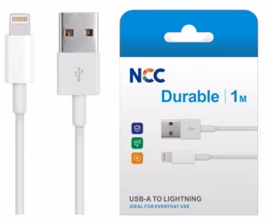 USB kaabel NCC lightning valge 1m