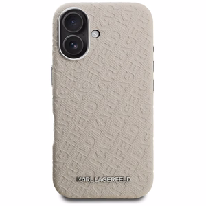 Karl Lagerfeld FW Stamped Karl MagSafe чехол iPhone 16 - бежевый