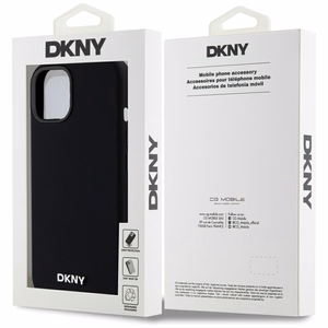DKNY Liquid Silicone Small Metal Logo MagSafe Ümbris jaoks iPhone 14/15/13 - Must