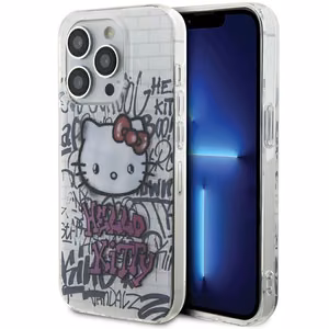 Hello Kitty IML Kitty On Bricks Graffiti ümbris jaoks iPhone 13 Pro Max - valge