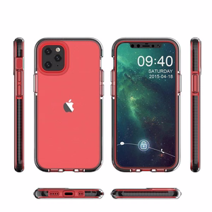 Spring Case selge TPU geelist kaitsekate värvilise raamiga iPhone 13 mini helesinine