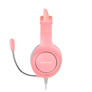 Kruger&Matz Gamer Kids mänguri peakomplekt lastele, roosa