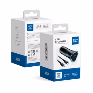Car Laadija sinine Star USB C QC3.0 PD AFC 3A 20W + Kaabel USB C to USB C must