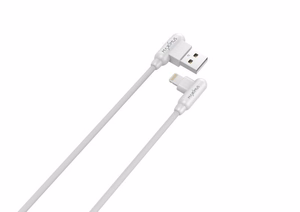 CABLE MX CORNER FAST CHARGE LIGHTNING 2.4A/1M, WHITE ANGULAR