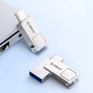 Orico U301 USB-mälupulk, 128 GB, USB-A/USB-C, USB 3.2 Gen 1, hõbedane