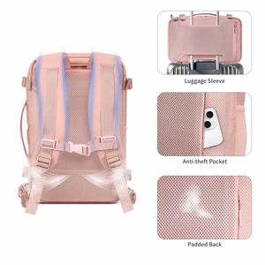 Tech-Protect Defender S50 Backpack jaoks Ryanair & Wizzar, 20L Laptop - roosa