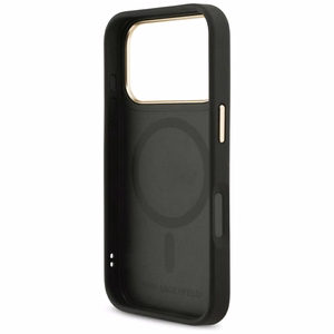 Karl Lagerfeld Big Strap Karl Metal Logo MagSafe Ümbris jaoks iPhone 17 Pro - must