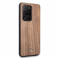 Mercedes Wood Line pähklipuust ümbris Samsung Galaxy S20 Ultra jaoks - pruun