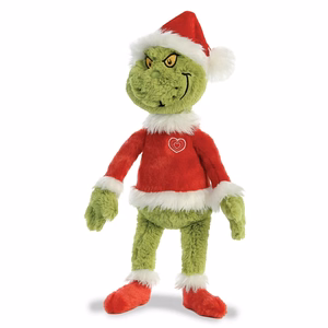 Grinch keskkonnahoidlik jõuluvana kostüümis plüüslelu, 43 cm