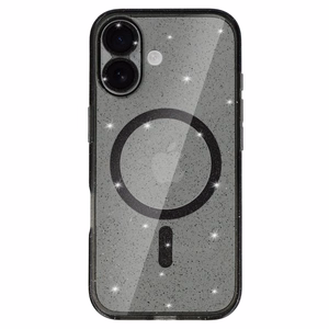 Glitter Magsafe Ümbris jaoks Iphone 17 must läbipaistev