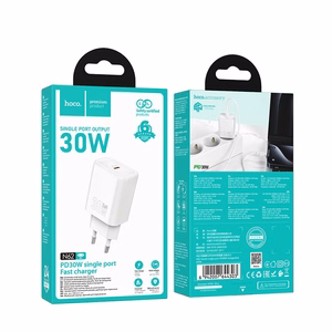 Laadija Hoco N62 30W GaN USB-C valge