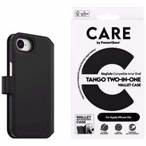 CARE by PanzerGlass Feature Tango 2in1 Wallet Ümbris jaoks iPhone 16e - Must