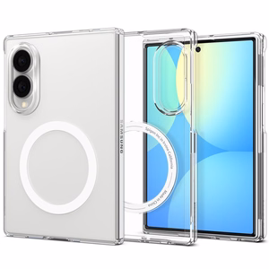 Spigen AirSkin MagFit MagSafe ümbris Samsung Galaxy Z Fold 8-le, läbipaistev ja valge