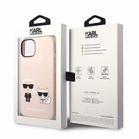 Karl Lagerfeld KLHMP14SSSKCI iPhone 14 6.1 "hardcase light roosa / light roosa Silicone Karl & Choupette Magsafe