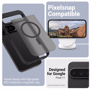 Crong Hybrid Matte Magnetic MagSafe ümbris Google Pixel 11-le, must