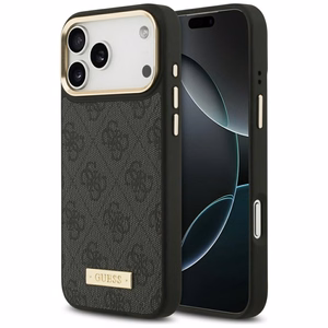 Guess 4G Logo Plate MagSafe Ümbris jaoks iPhone 17 Pro Max - Must