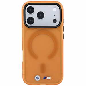 BMW M IML Frosted Metal Logo & Trims MagSafe ümbris mudelile iPhone 17 Pro / 18 Pro – oranž