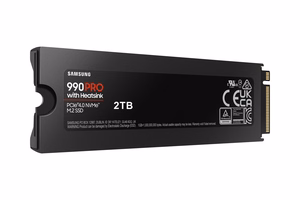 SSD Samsung 990 PRO jahutusradiaatoriga 2TB M.2 PCIe NVMe MLC kirjutamiskiirus 6900 MB/s lugemiskiirus 7450 MB/s 2,3mm TBW 1200 TB MTBF 1500000 h MZ-V9P2T0CW