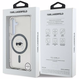 Ümbris Karl Lagerfeld Button Karl Head Printed Logo MagSafe Samsung Galaxy S25 must