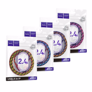 Kaabel USB A to Lightning Hoco 2,4A 1 m X116 gradient purple