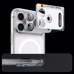 Spigen Optik Pro XL GLAS.TR EZ FIT karastatud klaas mudelile iPhone 18 Pro Max, hõbedane