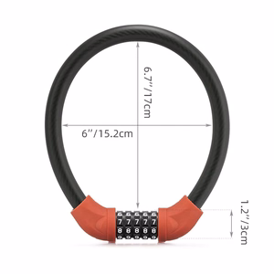 Rockbros RKS870-BK koodiga jalgrattalukk 85 cm terastrossiga – punane