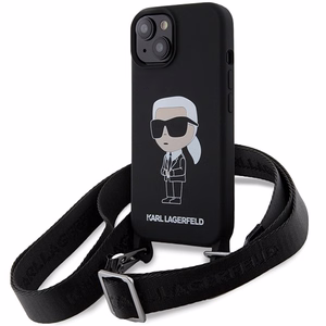 Karl Lagerfeld KLHCP15SSCBSKNK iPhone 15 6.1" hardcase must/must Crossbody Silicone Ikonik
