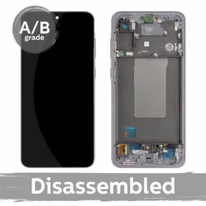 LCD ekraan ühilduv Samsung A566 A56 5G raamiga / Lightgray / (9.5/10 lahti võetud)