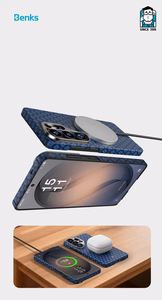 Benks Magnetic Armor Air Armor Grid Kevlar Ümbris Metal Frame 600D (A048) for Samsung Galaxy S26 sinine