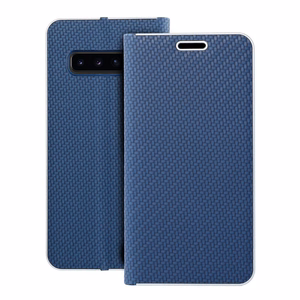 Чехол-книжка для Samsung S10 Luna Book Carbon синий