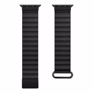 Crong Eclipse magnetiline kunstnahast rihm Apple Watch 44 / 45 / 46 / 49 mm kellale, must