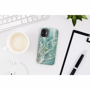 Ümbris jaoks iPhone 16 PLUS Forcell F-Protect Mirage compatible with Magsafe Military Drop-Test roheline marble