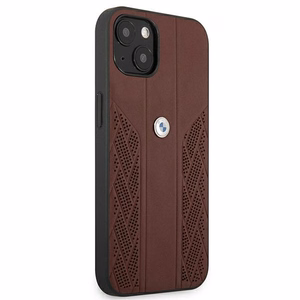 BMW Leather Curve perforeeritud ümbris iPhone 13 mini jaoks - punane
