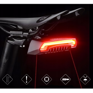 Rockbros LKWD-R1 tagumine jalgrattatuli laseriga ja kaugjuhtimispuldiga + Micro USB - USB-A kaabel - must