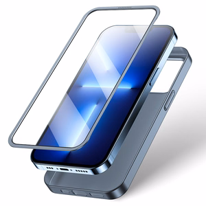 Joyroom 360 Full Case esi- ja tagakate iPhone 13 Pro Max'ile + karastatud klaasist ekraanikaitsekile hall (JR-BP928 tranish)