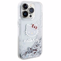 Hello Kitty Liquid Glitter Charms Kitty Head ümbris jaoks iPhone 13 Pro Max - hõbedane