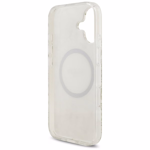 Guess IML Flowers Electro Pearl Strap MagSafe ümbris jaoks iPhone 17 - valge