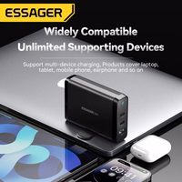 Laadija Essager "Peak 2" Must 140W (2xPD / QC3.0)