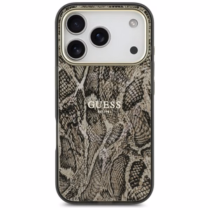 Чехол Guess Python Pattern MagSafe для iPhone 17 Pro - коричневый