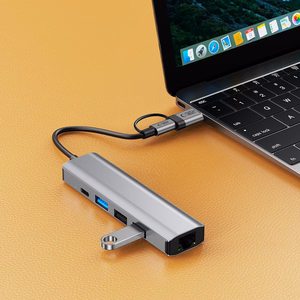 Tech-Protect HB03 HUB Adapter 5in1 USB-C + USB2.0 + USB3.0 + RJ45 - hall