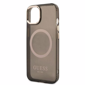 Guess Gold Outline Translucent MagSafe чехол для iPhone 13 - чёрный
