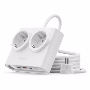 Orico PDC25 25W 6in1 Power Strip 2x AC + 2x USB-A + 2x USB-C - White