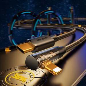 Joyroom S-CL020A6 gaming Lightning / USB-C 90° kaabel, 20W, 1,2 m, must