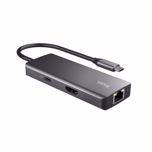 Trust Dalyx - 6-in-1 USB-C mitmepordine adapter, 1000 Mbit/s (hõbedane)