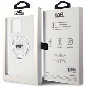 Karl Lagerfeld KLHMP15XHMRSKHH iPhone 15 Pro Max 6.7" белый/белый жёсткий чехол Ring Stand Karl Head MagSafe